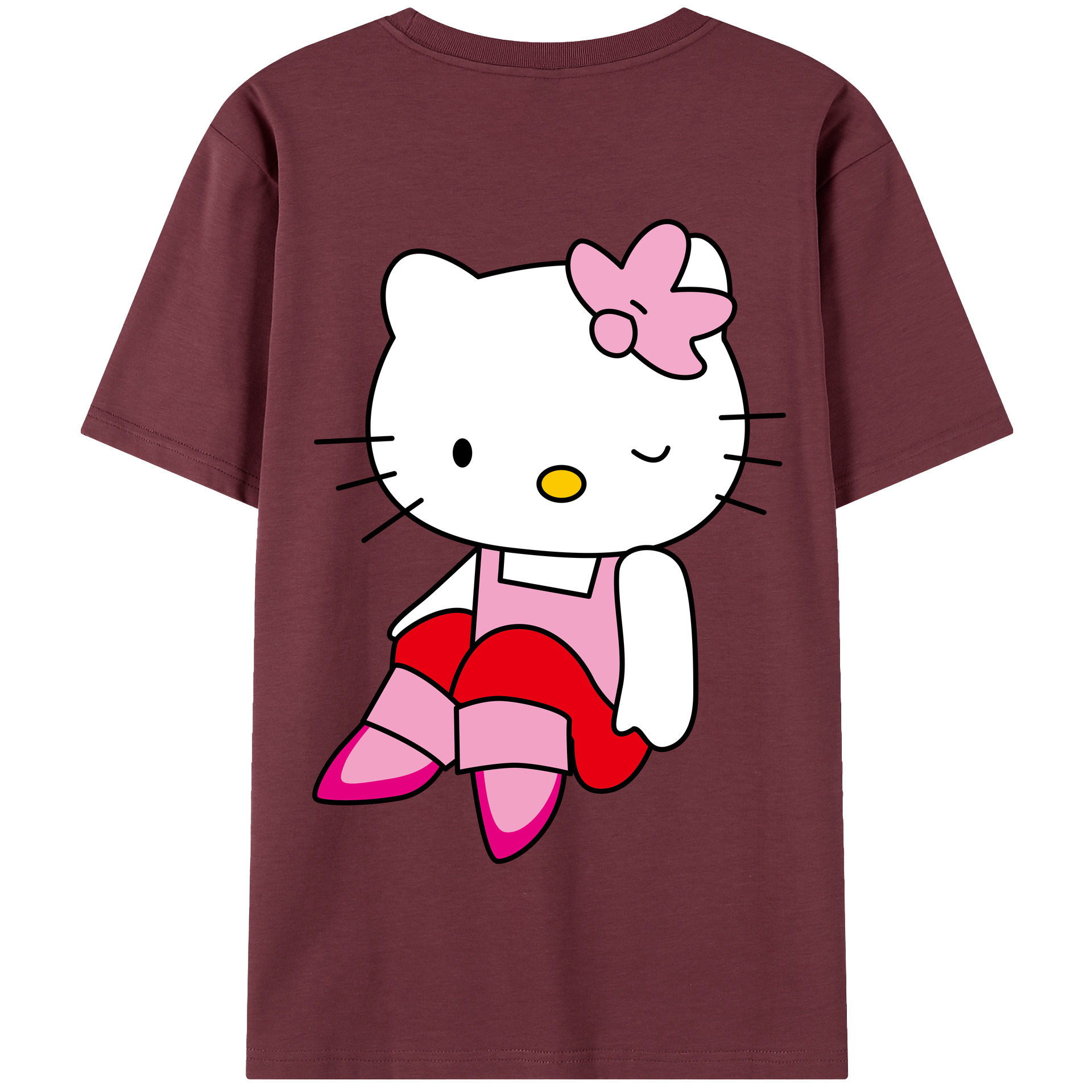 （画像用） Hello Kitty ハローキティ 綿100％半袖Tシャツ（背面プリント）